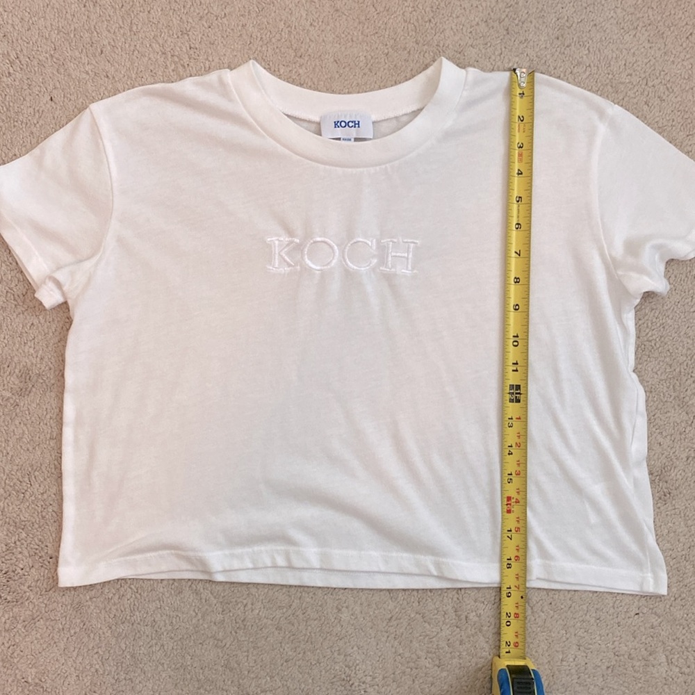 KOCH Women's Dannie Tee T Shirt Top White Cropped Size M - Picture 9 of 10